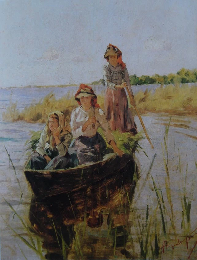 Angiolo - Donne in barca a Massaciuccoli, Collezione Carlo Pepi, Crespina (Pisa)